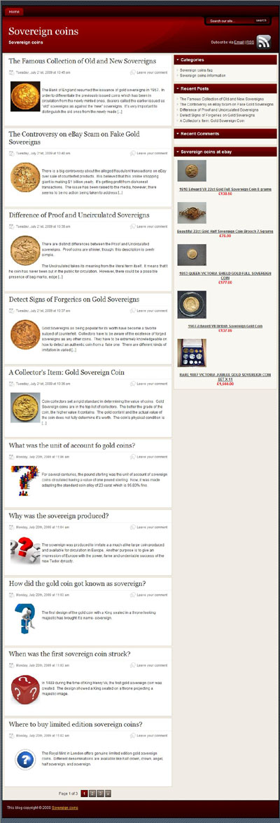 Sovereign Coins sovereigncoins.org.uk Index Page
